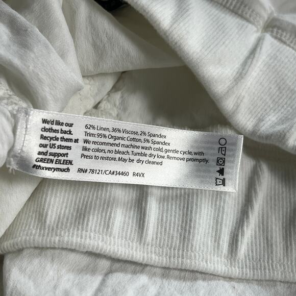 Eileen Fisher White Linen Blend Jogger Pants Small - Picture 4 of 4